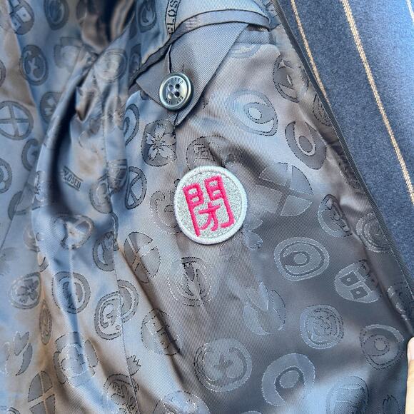 New Closed Brand Striped Navy Suit Blazer Jacket Cox Stewart Pants Wool 26 Small - Picture 9 of 14